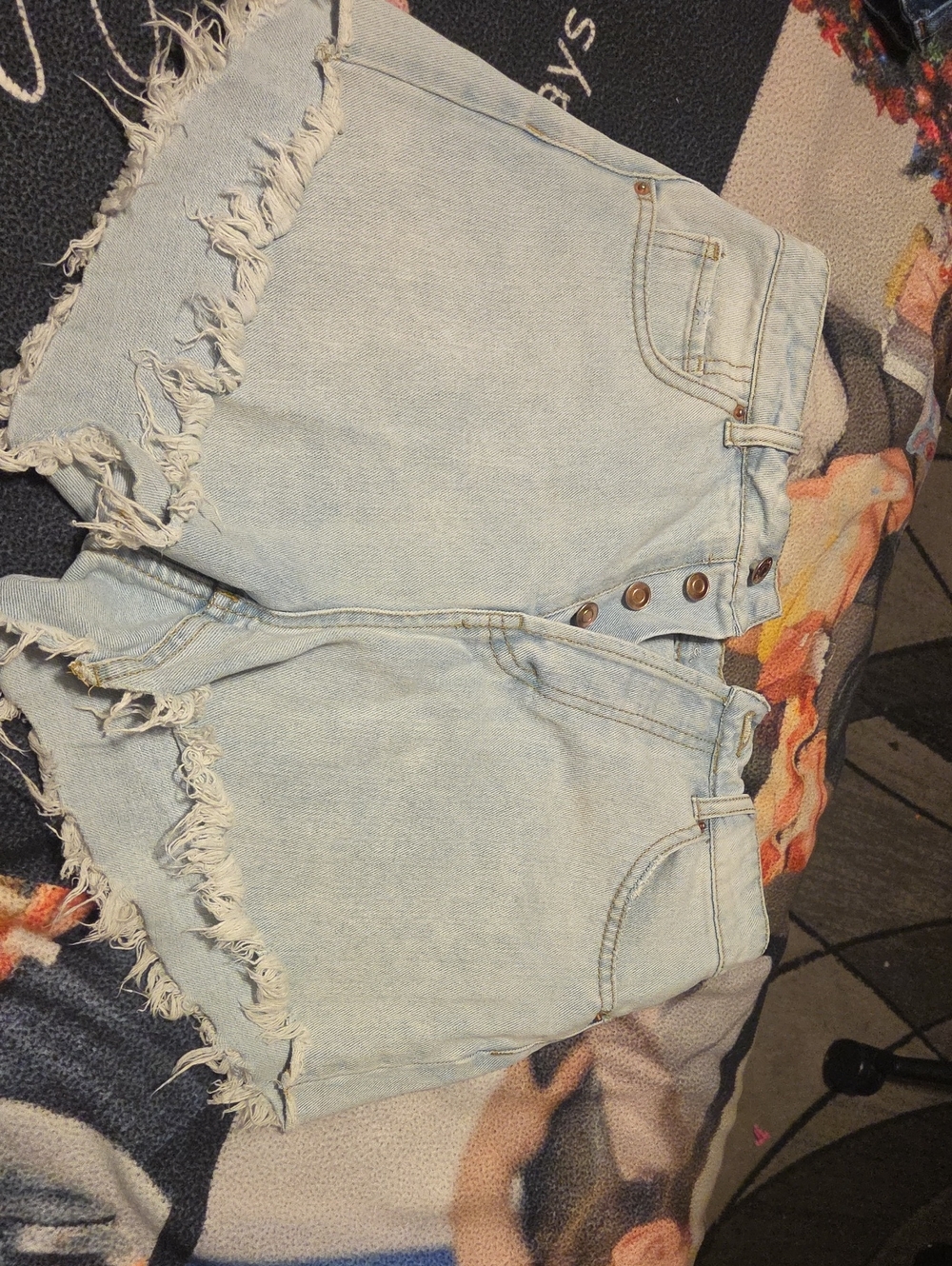 wild fable Light Blue High-Rise Distressed Denim Shorts